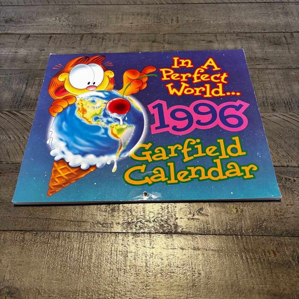 Vintage Garfield Jim Davis 1996 "In A Perfect World" Calendar